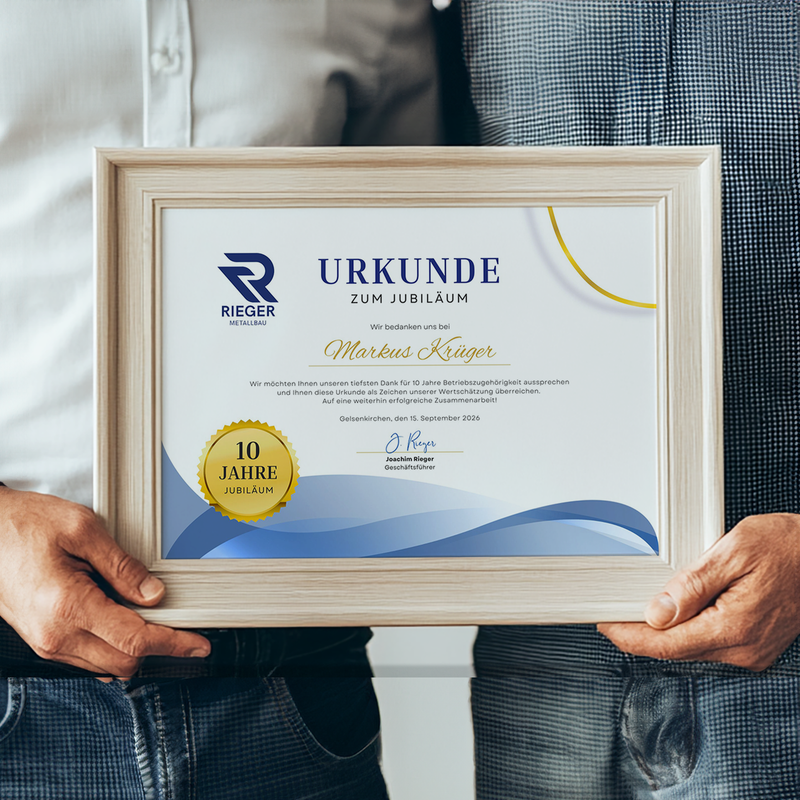 Jubiläums-Urkunden Vorlagen für Firmen & Mitarbeiter