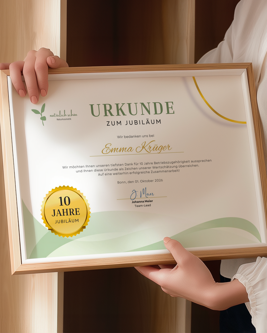So könnte Ihre Urkunde aussehen