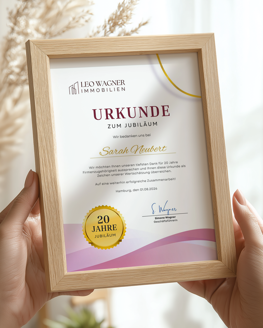 So könnte Ihre Urkunde aussehen