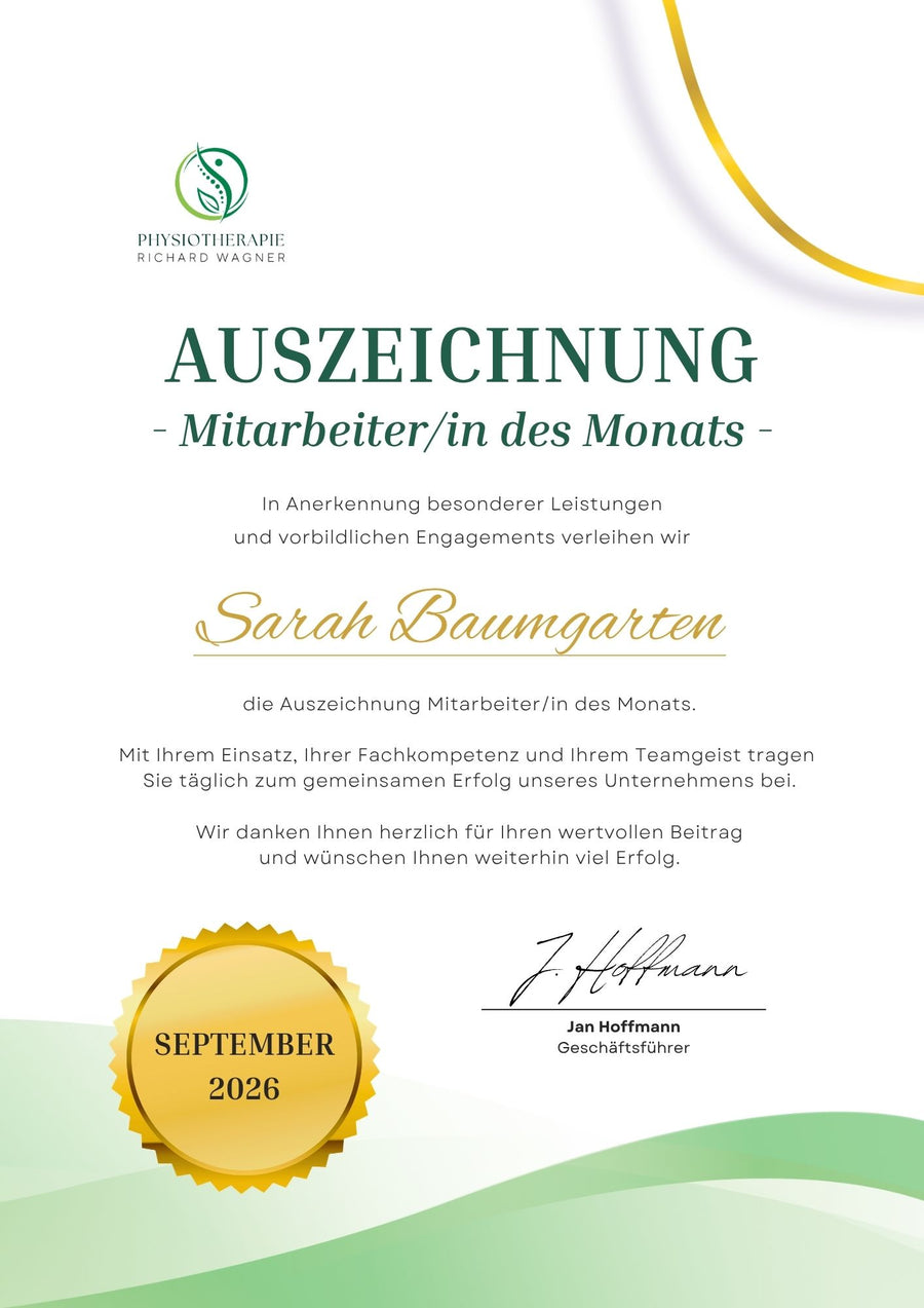 So könnten Ihre Urkunden bearbeitet aussehen.